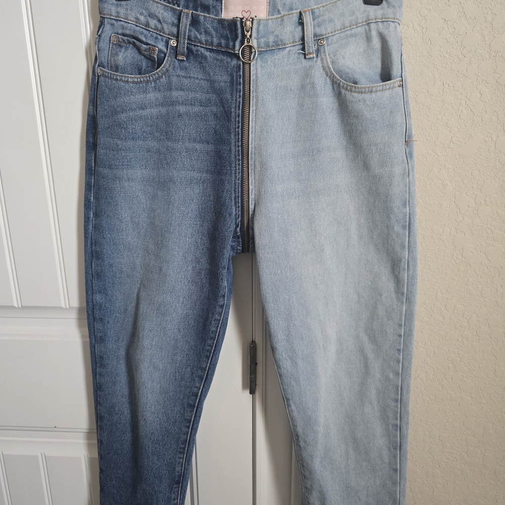 REVICE Two-Tone Blue Skinny Jeans